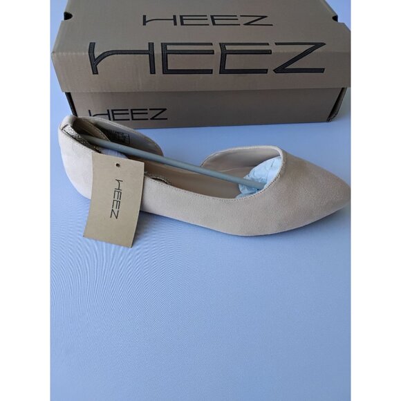 Women's Apricot Suede Flats – Comfy, Stylish, 2-in-1 Look (Slip-On) Size - Picture 1 of 8